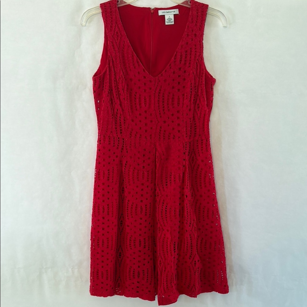 Liz Claiborn Red Lace Dress size 4